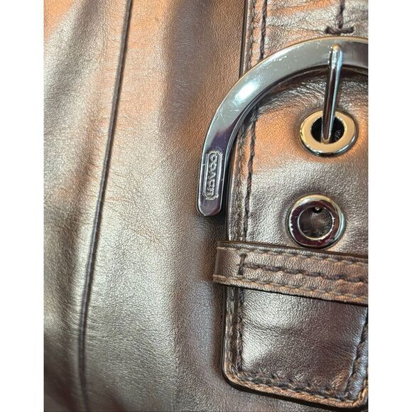 COACH - Lg. Soho East/West Tote Shoulder Bag in Metallic Bronze Leather. F18751 - Picture 10 of 13